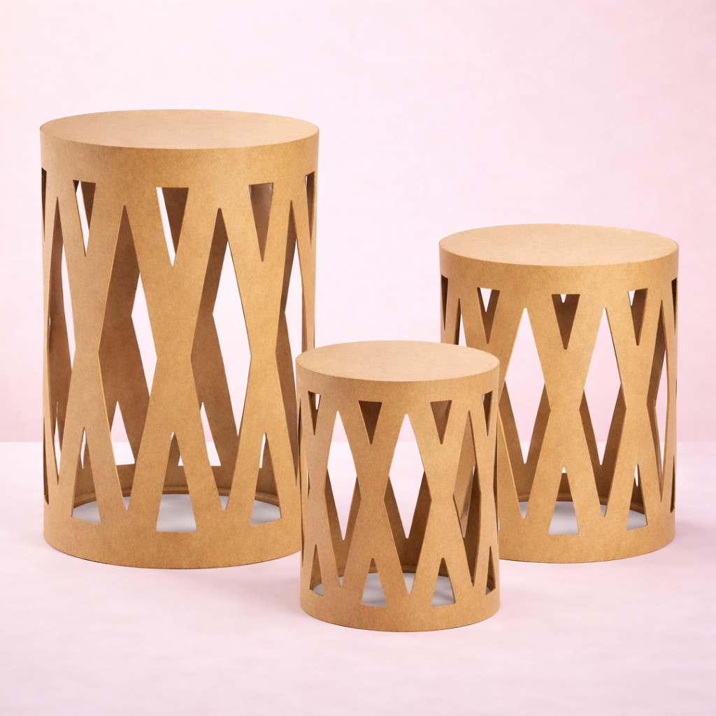 Trio Mesa Mesanino Cilindro X Provençal Mdf P M G P/ Festas