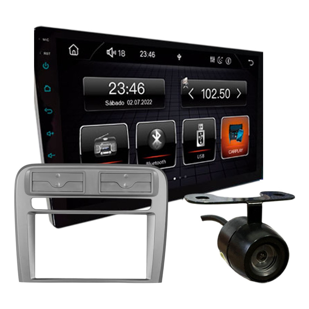 KIT CENTRAL MULTIMIDIA ROADSTAR 9 POL RS7009BR SLIM CARPLAY FIAT PUNTO 2008 A 2014