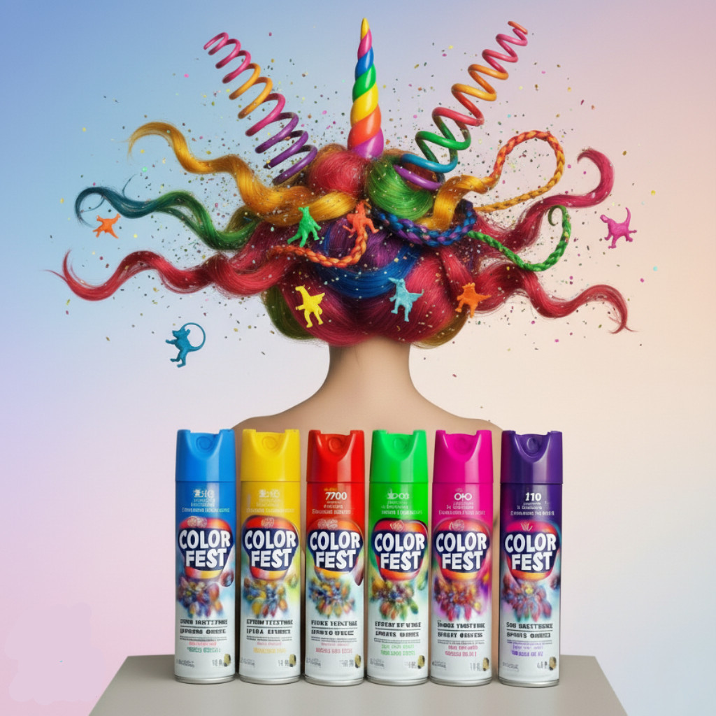 TOP Sprays Colorido Fluorescente Para Cabelo e Corpo – Tinta Temporária Carnaval Natal Color Fest ! x
