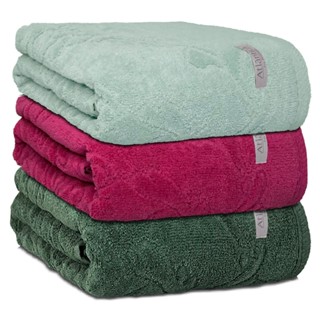 Jogo/Kit 3 Toalhas de Banho Amalfi Premium Fio Penteado 100% Algodão Grossa Macia Atlântica em Oferta na Shopee