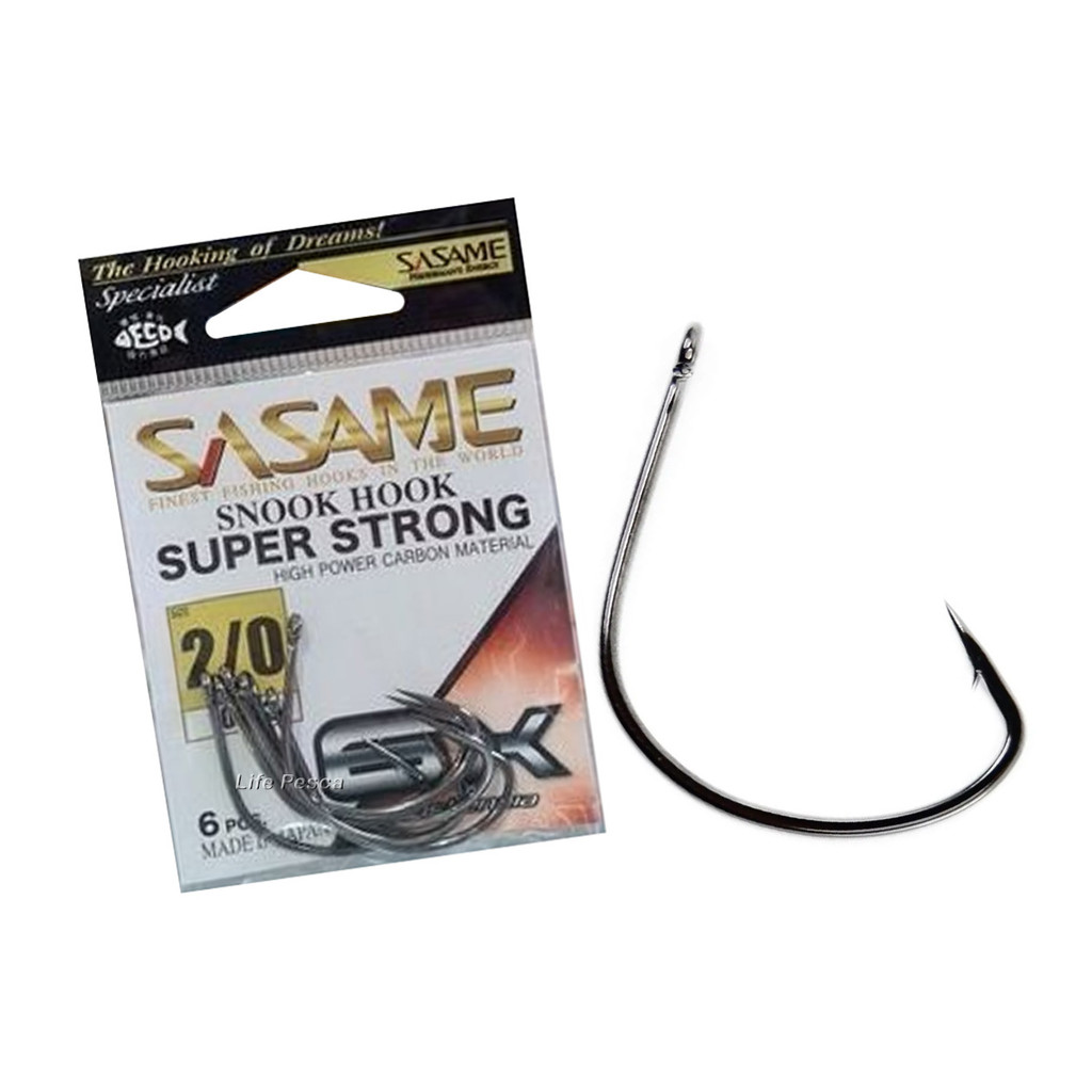 Anzol Sasame Snook Hook Super Strong 6x Nº 2/0 Black - 6 Unidades