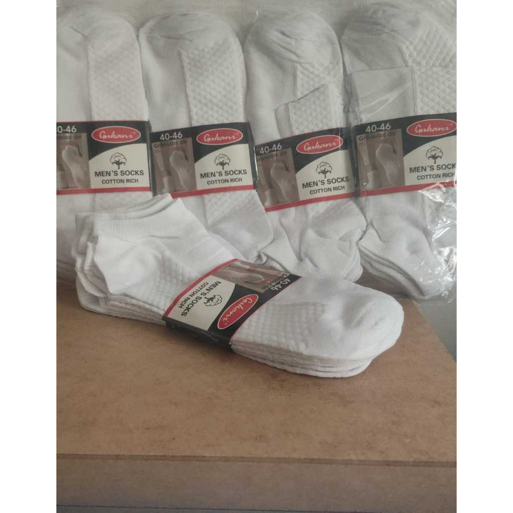 Kit 18 Pares de Meias Brancas Soquete Cano Curto Masculina Feminina Unissex Grânulos de massagem