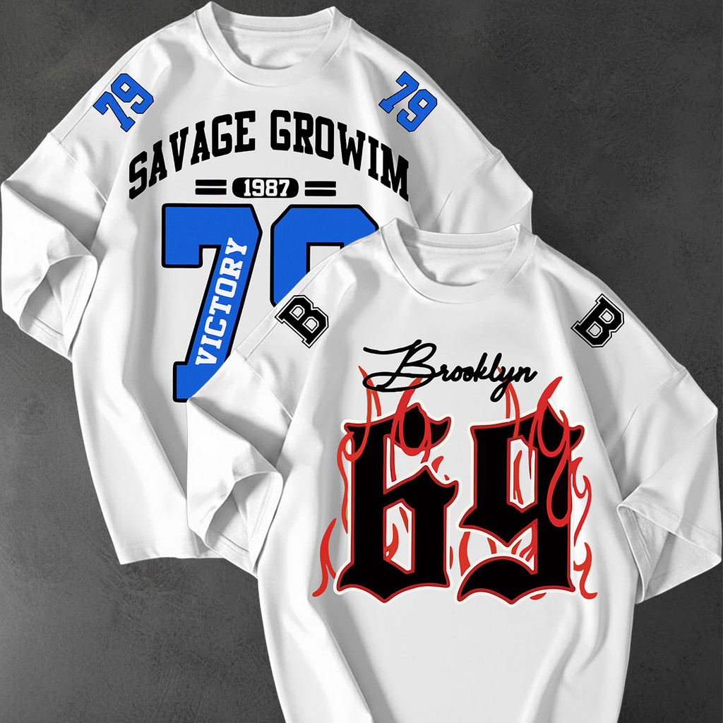 Kit 2 Camisetão Oversized Streetwear Brooklyn 69 Fogo Camiseta Tshirt Moda Roupa De Treino Crossfit em Oferta na Shopee