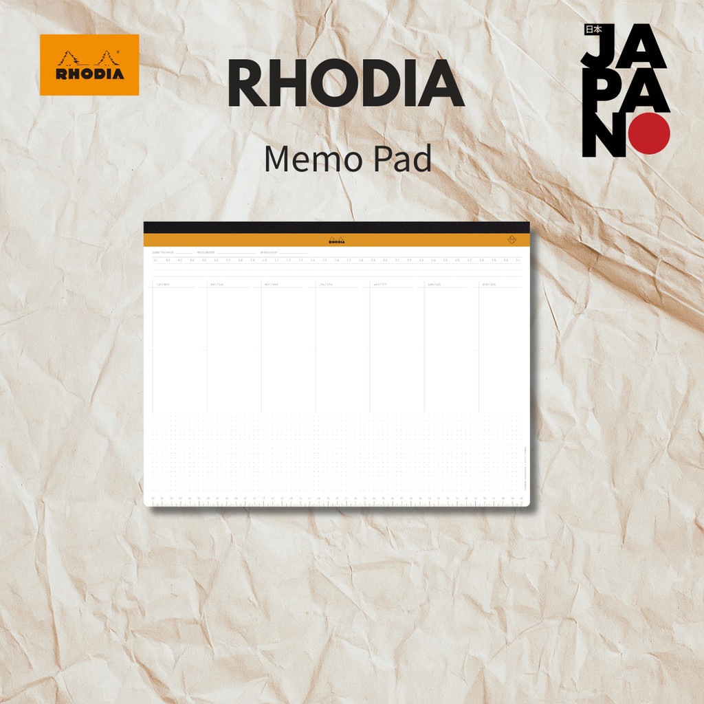 Rhodia Memo Pad Desk Agendador Planejador De Mesa Semanal A4 + (29.7 A 2.5 Cm) 60 Folhas Laranja