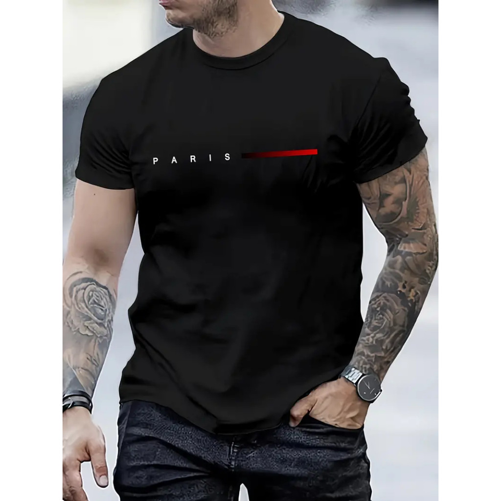 Camiseta Unissex Streetwear Paris Style 100% Algodão Malha 30.1