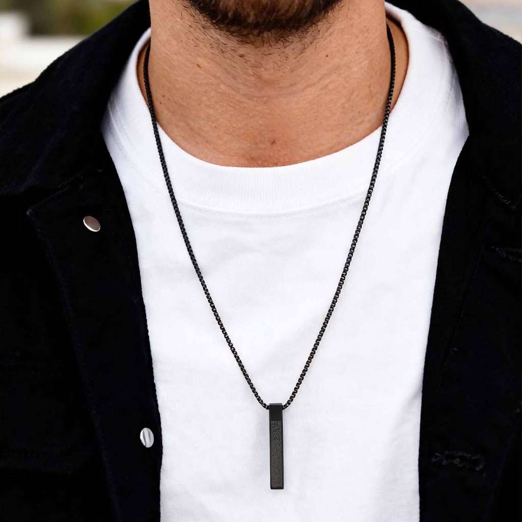 Colares Com Pingente Moderno Vnox Para Homens, Presentes De Joias Corrente De Aço Inoxidável · foto 2