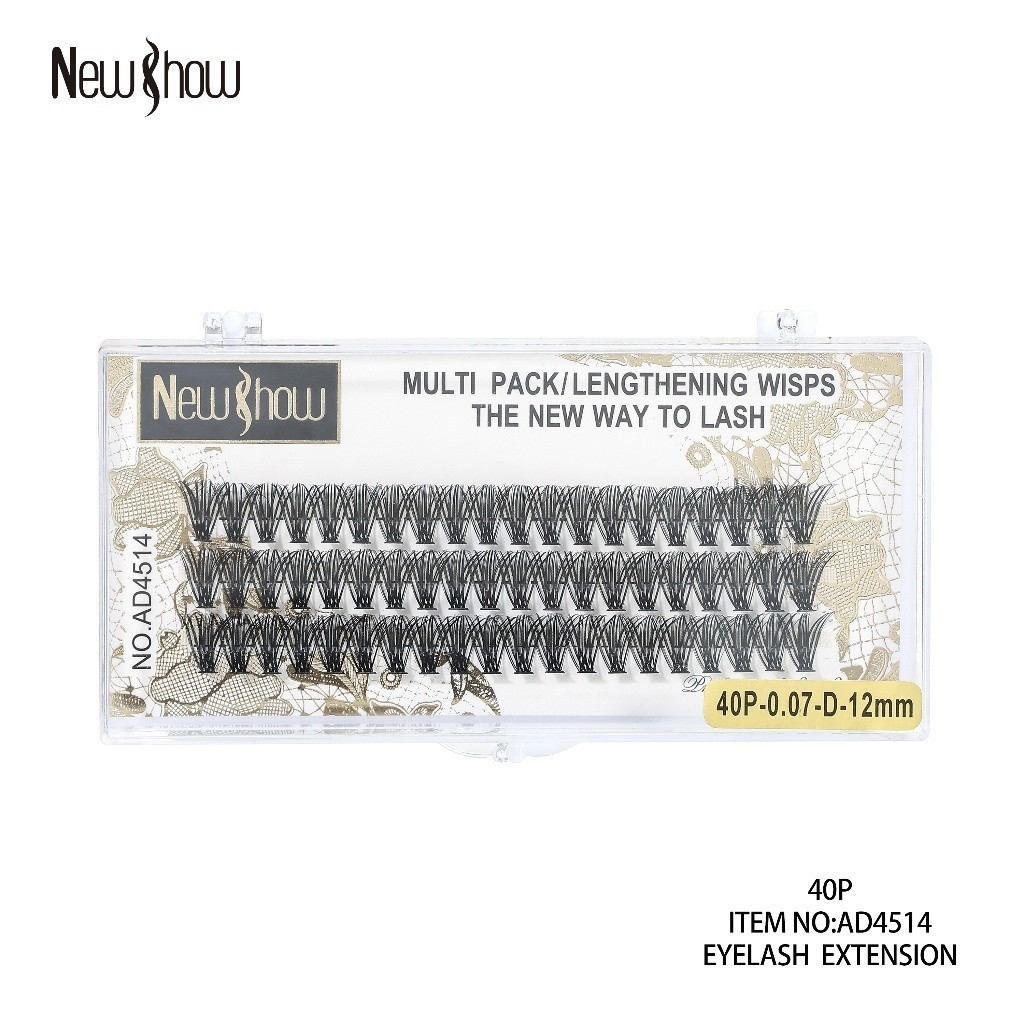 New Show Cílios Tufos Sem Nó 12P/20P/30P/40P-0.07-D Extensão de Cilios Alongamento/PACOTE em Oferta na Shopee