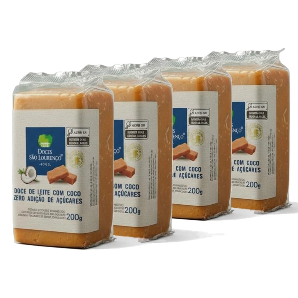 Kit c/ 4und Doce de Leite c/ Coco ZERO SÃO LOURENÇO 200g