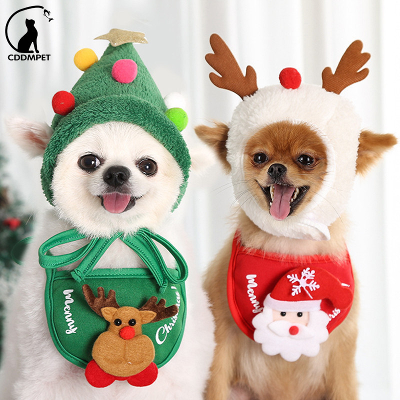 Chapéu De Natal Para Animais De Estimação Bandana Santa Cachorro Fantasia Festa De Ano Novo