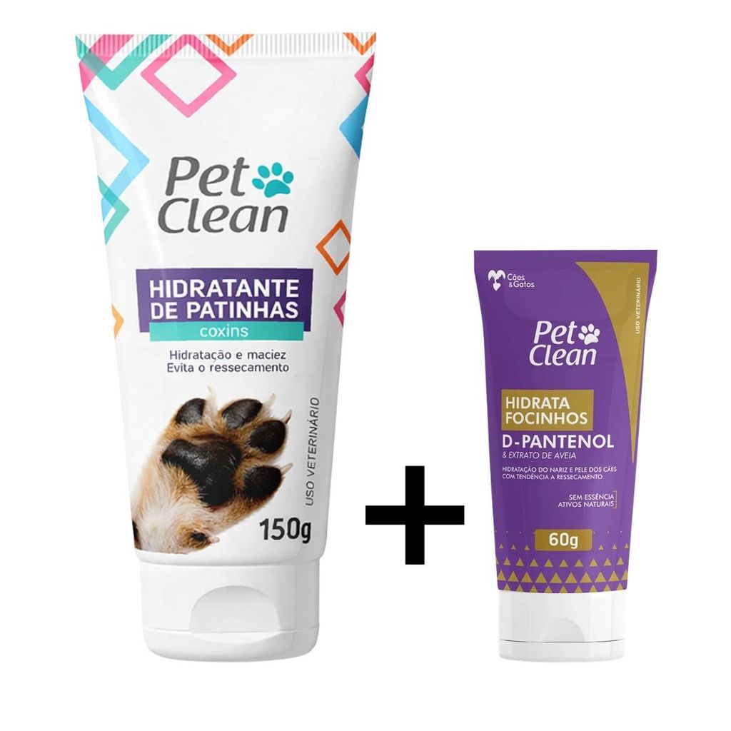 Kit Creme Hidratante Patinhas e Focinhos Pet Cachorro Hidrata Maciez Pet Clean 150gr em Oferta na Shopee
