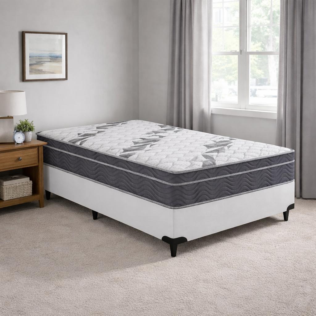 Cama Box e Colchão Airtech 100 D33 Viúva (128x188)-Ortobom em Oferta na Shopee