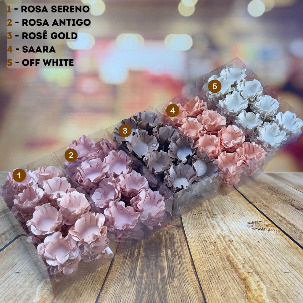KIT 200 FORMINHAS DE DOCES FESTA 5 CORES ROSA SERENO + ROSA  ANTIGO + ROSÊ GOLD + SAARA + OFF WHITE ( KIT10 ) em Oferta na Shopee