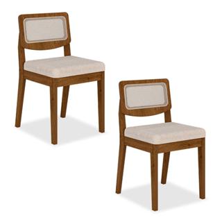 Kit 2 Cadeiras Sextavadas Medina Freijó/bouclé Off White - M.a em Oferta na Shopee