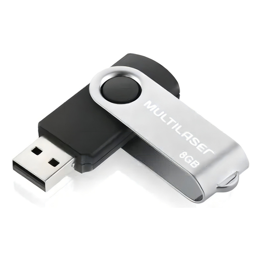 Pen Drive Twist 8gb Usb Preto Multilaser Pd587 Preto/prateado
