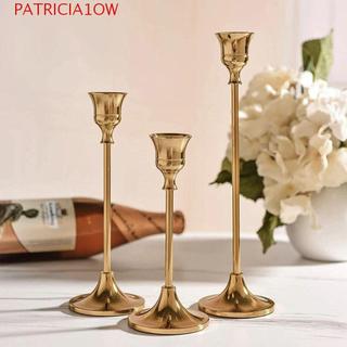 PATRICIA1OW 3 Unidades De Suporte De Vela Romântico , Castiçal De Metal Requintado Com Pés Altos , Fundo Plano