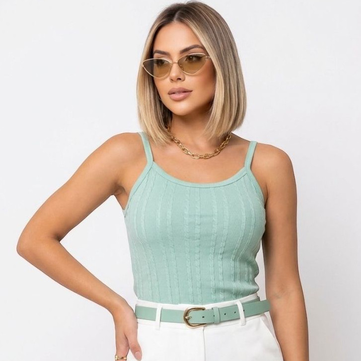 Kit 2 ou 3 Regatinha Feminina Com Alcinha Canelada Com Bojo Cores Lançamento Verão em Oferta na Shopee