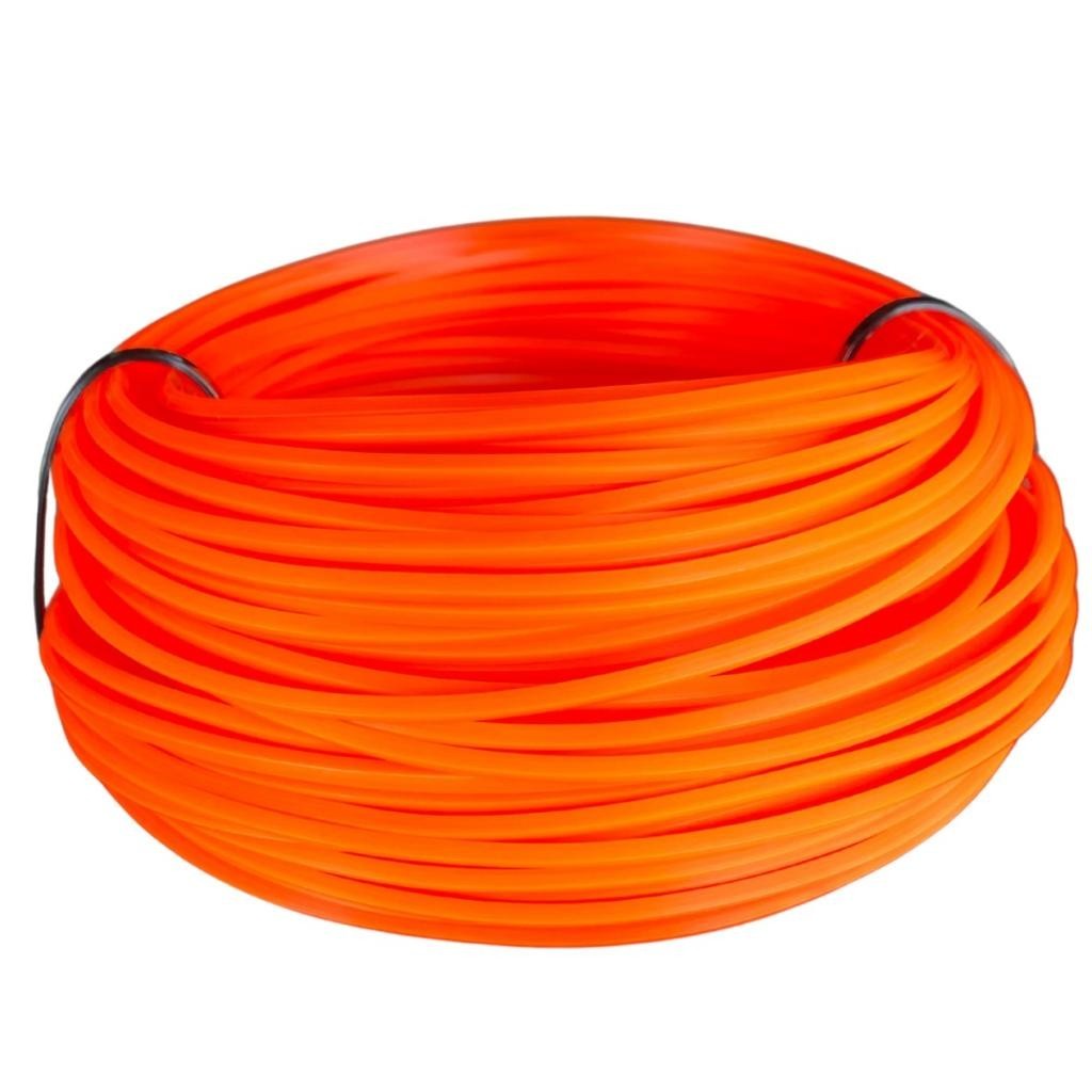 Fio De Nylon Para Roçadeira 3mm Quadrado Rolo Com 50m 1kg