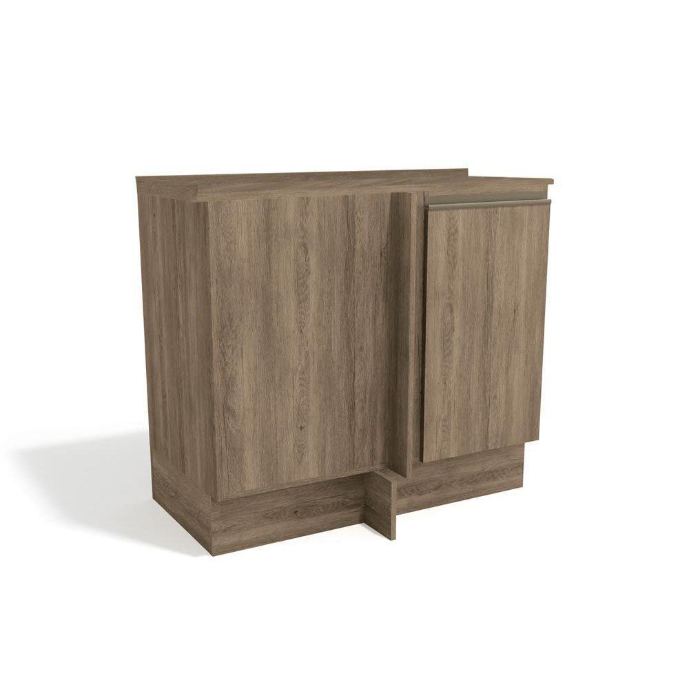 Balcão de Cozinha Maxxi G748 Canto Reto 1 Porta c/Tampo 80cm Nogal - Kappesberg em Oferta na Shopee