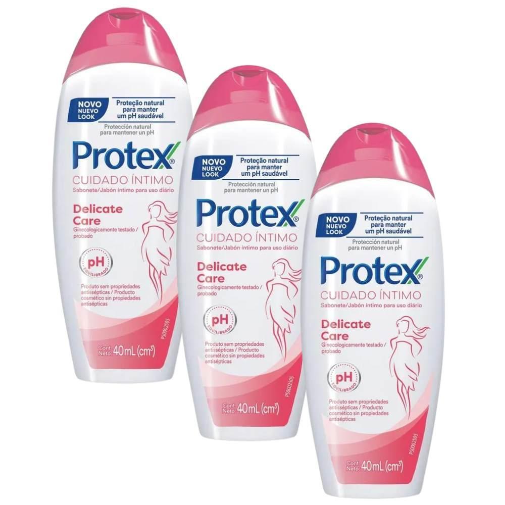 Kit 3 Un Sabonete Intimo  Protex Liquido 40ml Delicate Care em Oferta na Shopee