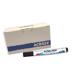 Caneta para tecido Acrilpen Preta 520 com 6 unid Acrilex
