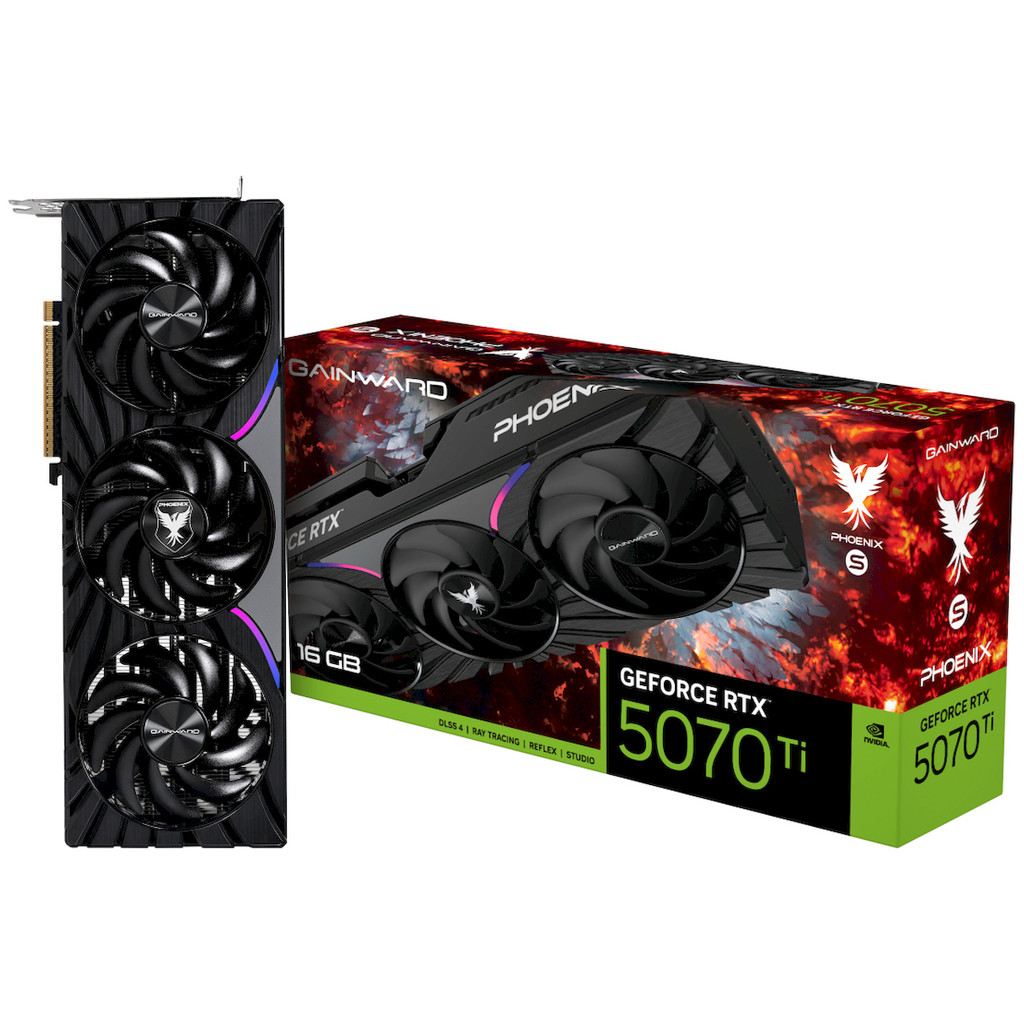 Placa de Vídeo Gainward GeForce RTX 5070 Ti Phoenix-S, 16GB, GDDR7, 256-bit, NE7