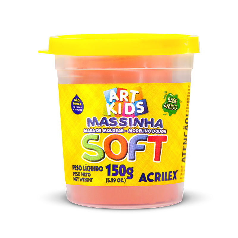 Massa de modelar Soft 150g Laranja 105 Acrilex em Oferta na Shopee