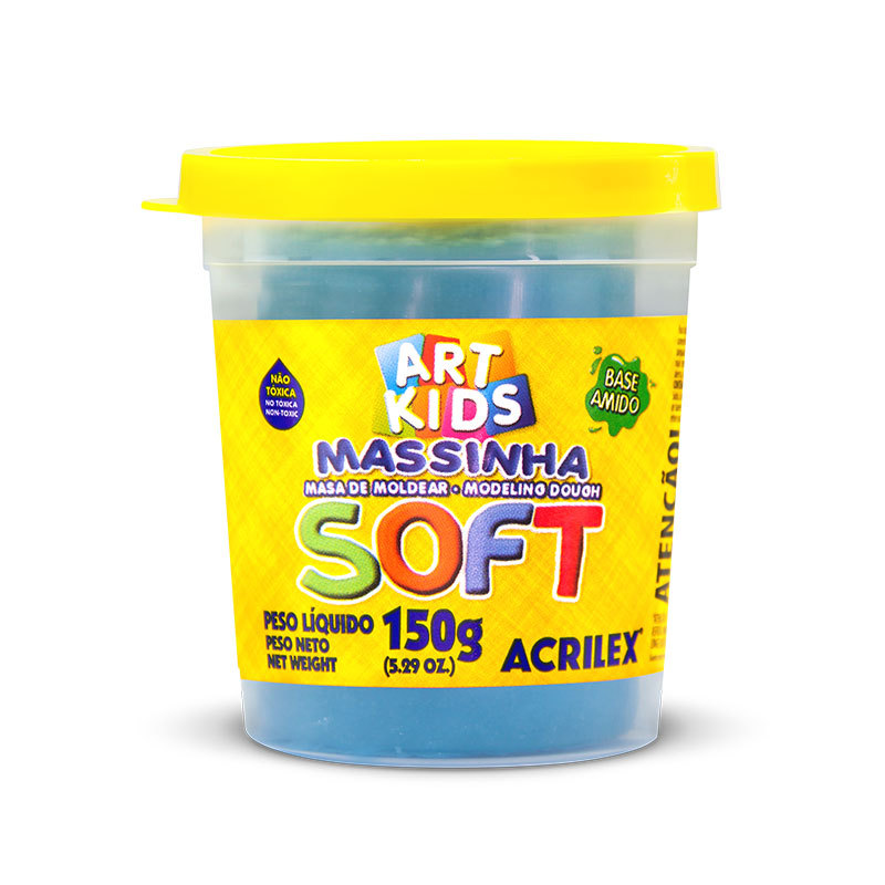 Massa de modelar Soft 150g Azul 109 Acrilex em Oferta na Shopee