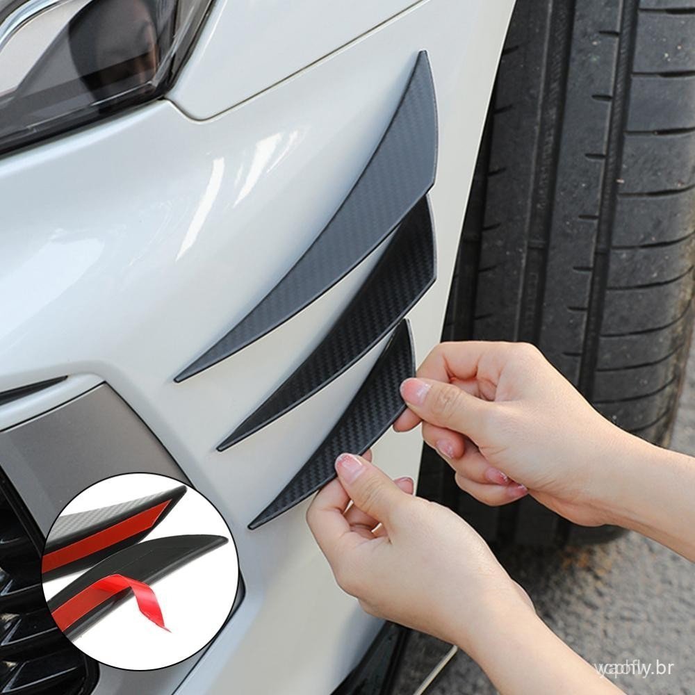 4/6 Peças Decoração de Para-choque Frontal do Carro Difusor Divisor Aletas Spoiler de Corpo Asa de Pato Universal Carro