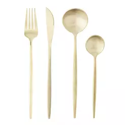 Faqueiro 16 Peças Lyor Ópera de Aço Inox Champanhe