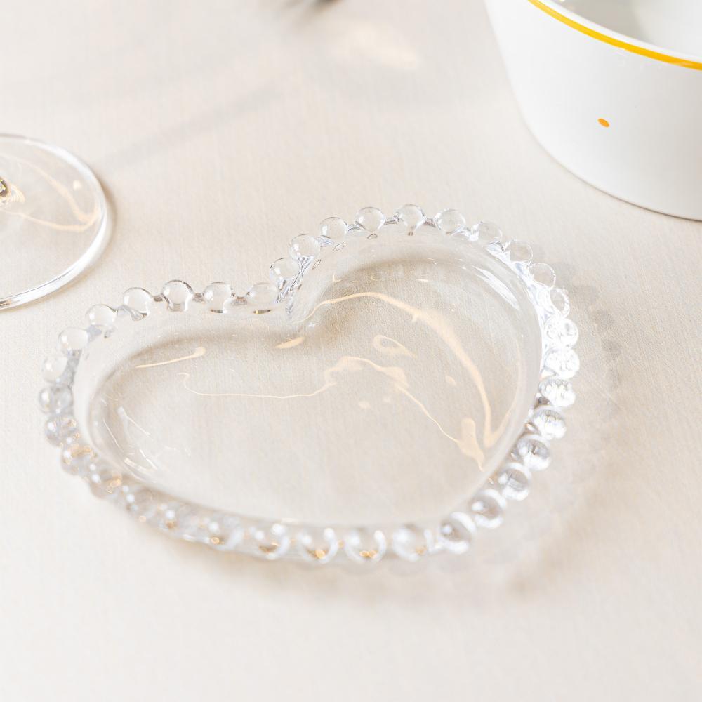 Prato Coração Pearl 13cm x 10,5cm x 1,5cm Cristal