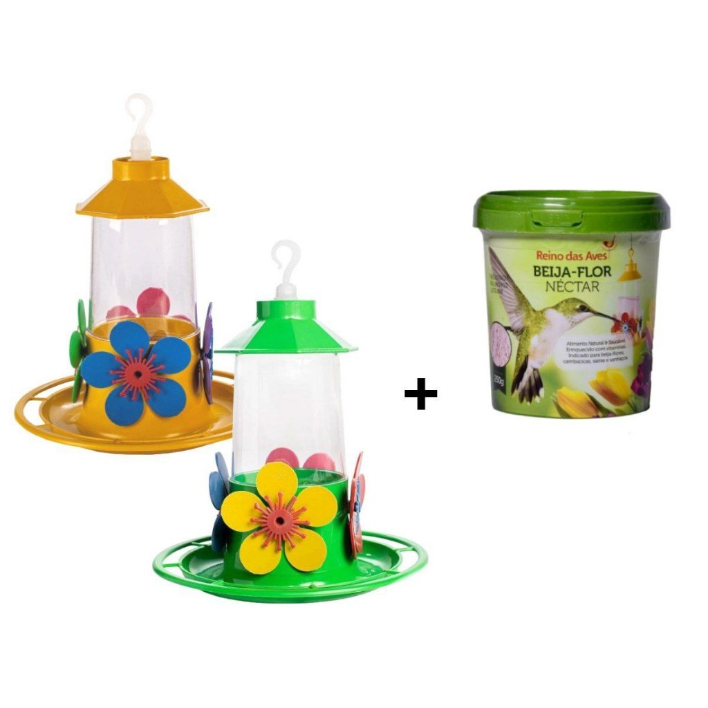 Kit 3 Em 1 Com 2 Bebedouro De Beija-flor Luxo + 1 Néctar em Oferta na Shopee
