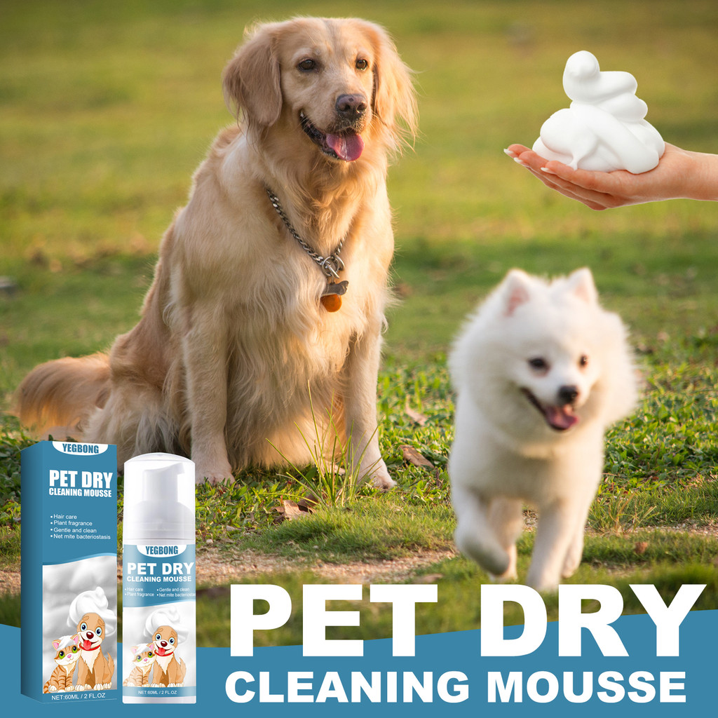Shampoo para Animais Sem Água, Sem Enxágue, com Camomila e Óleo de Coco, Elimina Odores e Acalma a Pele com Coceira