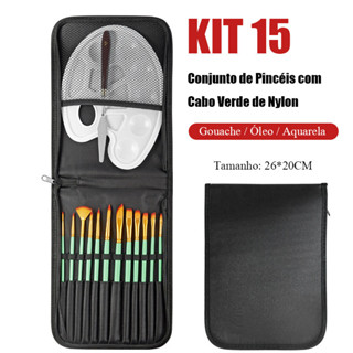 Kit com 6/12 Pincéis artísticos para pintura cerdas macias, aquarela, guache, pintura a óleo, acrílico em Oferta na Shopee