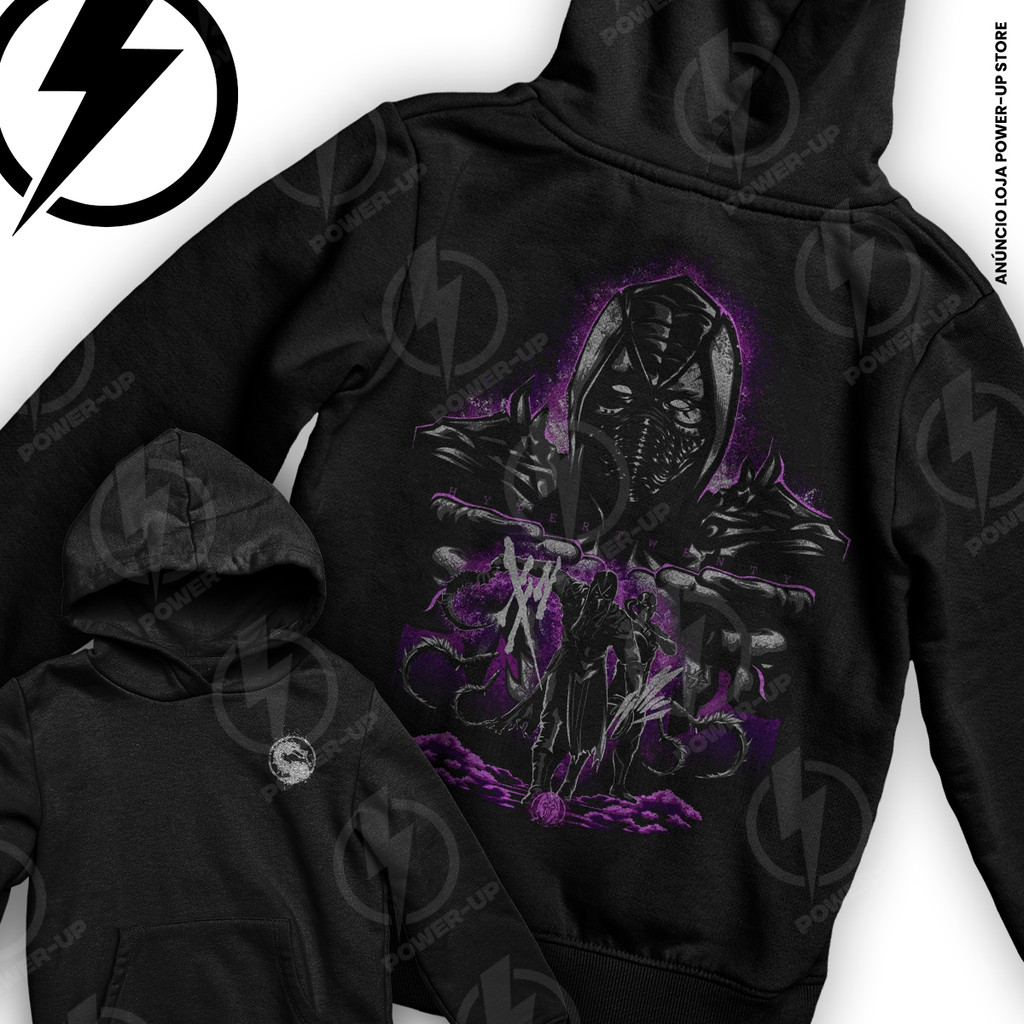 Moletom Noob Saibot Mortal Kombat Fatality Frente E Verso Blusa De Frio