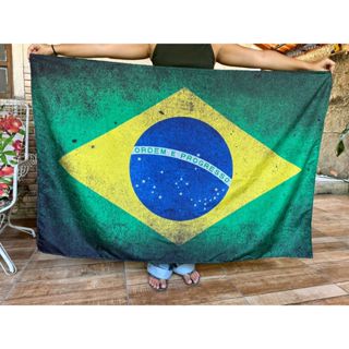 Bandeira Brasileira Reforçada em Microfibra – Para Festas, Copa e Campanhas em Oferta na Shopee
