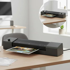Plastificadora A3 500W 220V Preta Para Documentos Fotos e Certificados