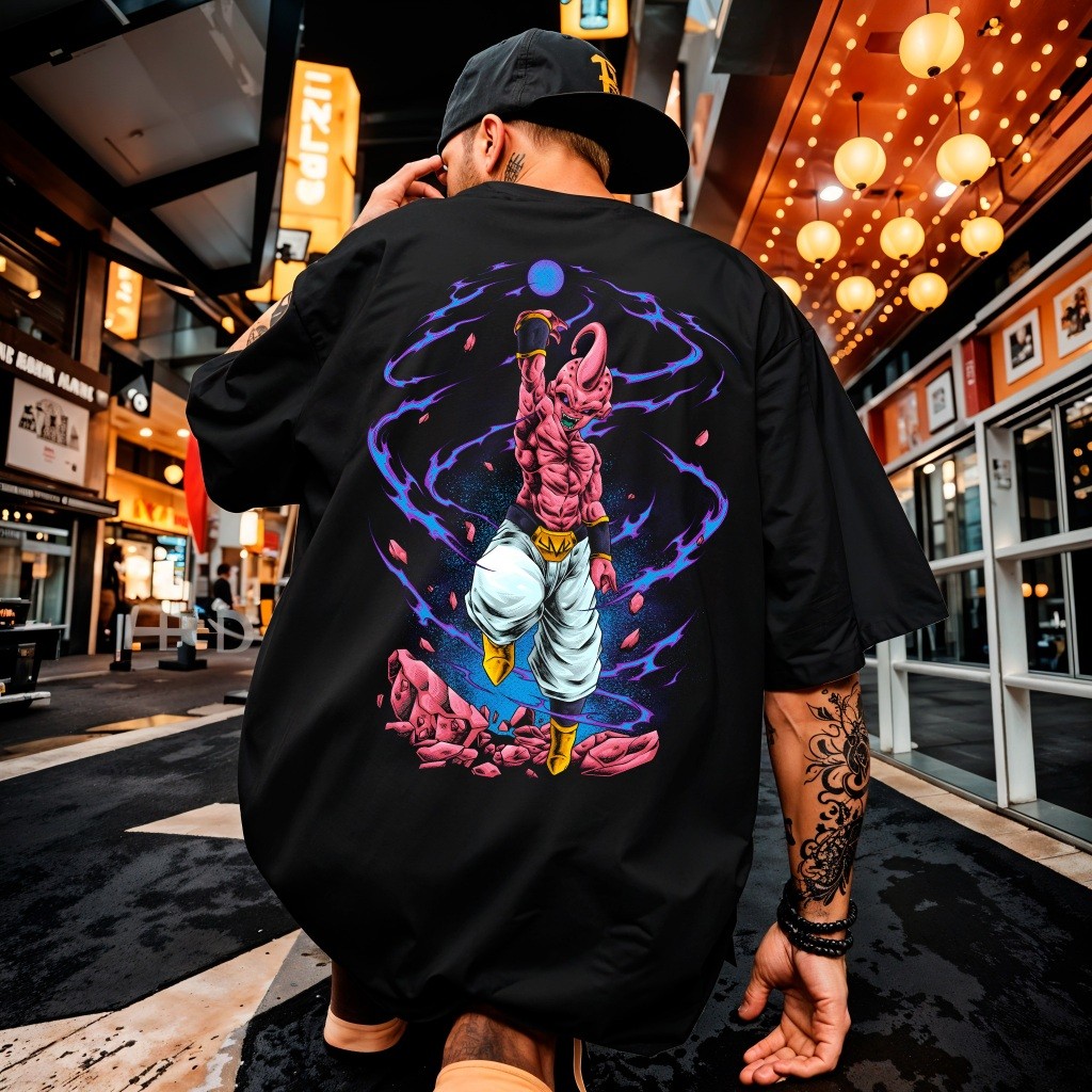 Camiseta Oversized Unissex Anime Treino Desenho Academia Gola Alta Larga Treino Grande Dbz Estampado Larga Confortável U
