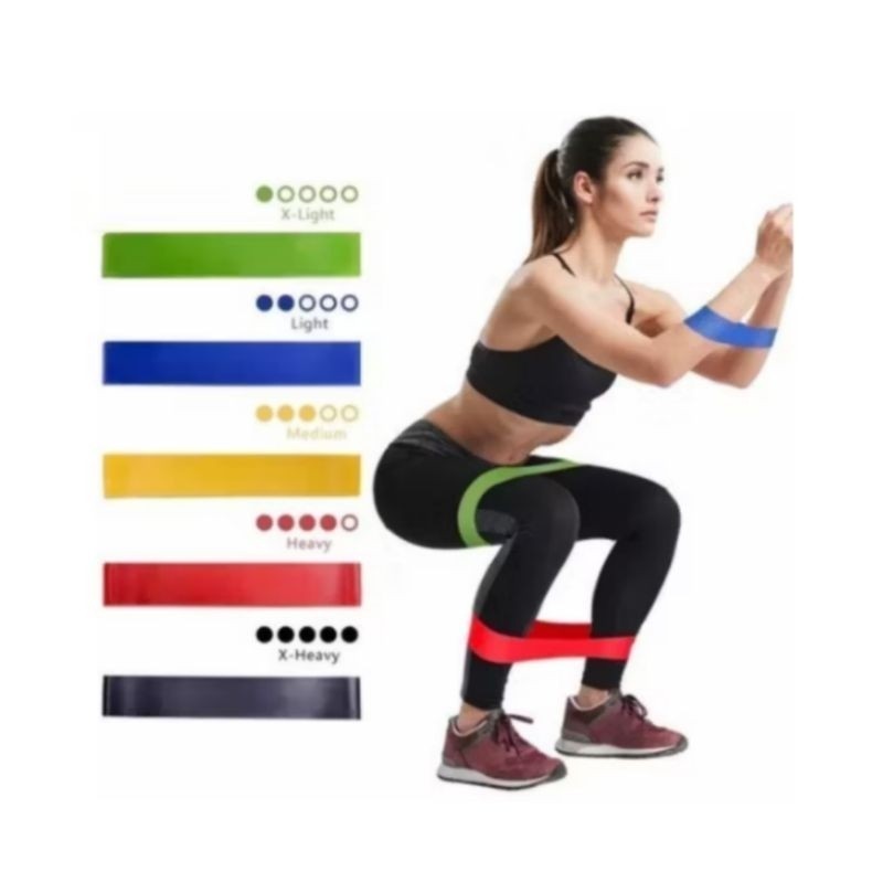 Kit 5 Mini Band Elástico Exercício Academia Treino Em Casa Fitness