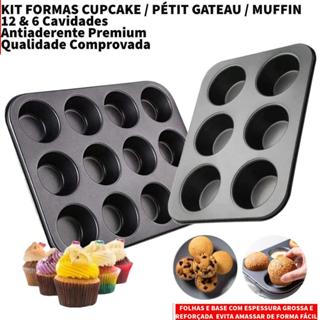 Formas Cupcake Antiaderente Teflon Pão de Queijo Empadas Muffin 12 e 6 Cavidades em Oferta na Shopee