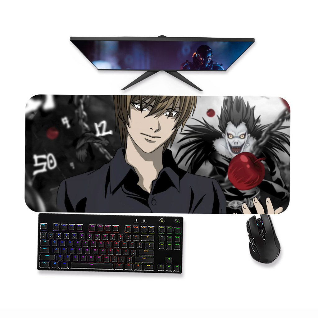 Mouse pad DEATH NOTE  LIGHT YAGAMI KIRA E RYUK   Mousepad Gamer  Grande 90x40 80x40 60x40 70x30 45x40