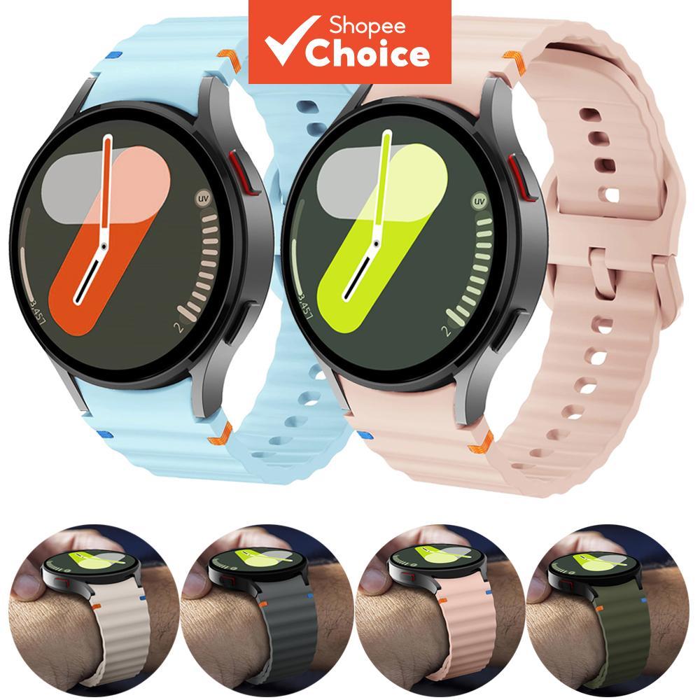 Pulseira 1:1 para Samsung Galaxy Watch 7/FE/5 Pro/6/4 Classic 44mm 40mm, sem folgas, pulseira de silicone para Galaxy em Oferta na Shopee