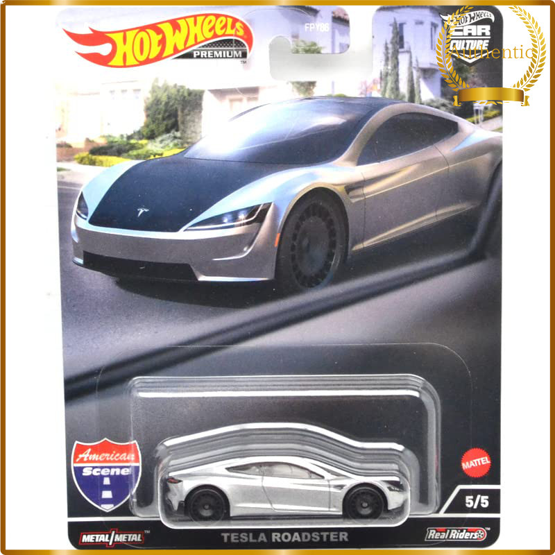 Hot Wheels Premium Car Culture American Scene Tesla Roadster 1:64 Die-Cast Mini Car
