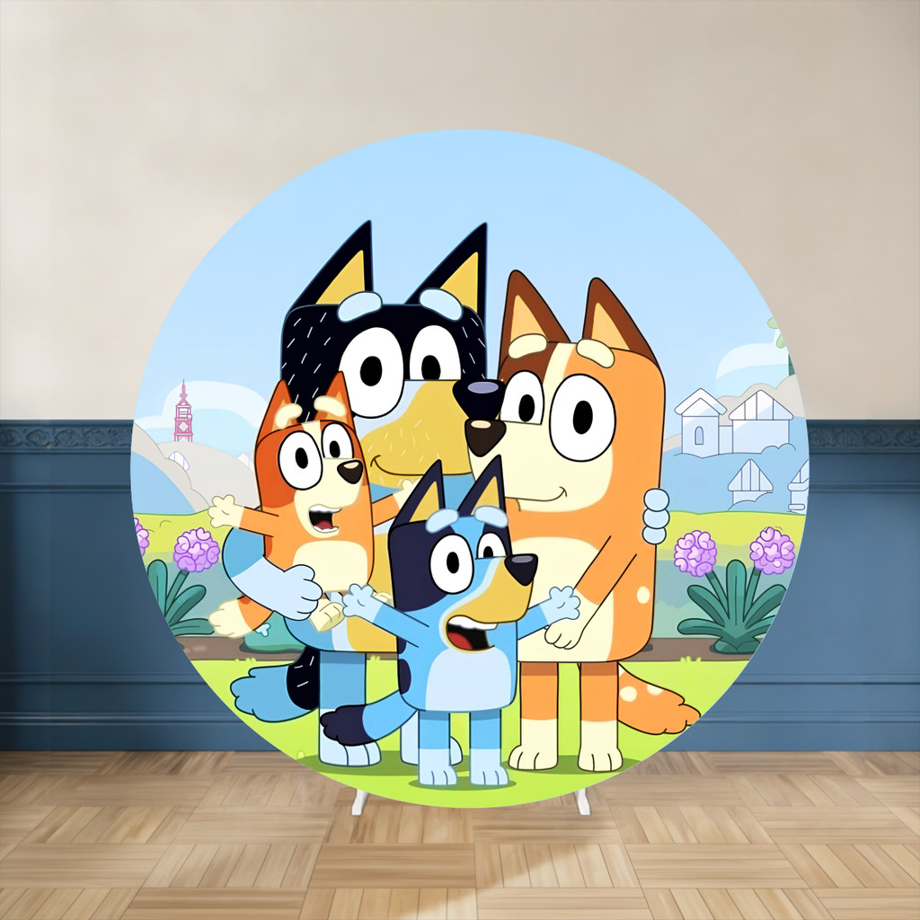Painel Redondo Bluey Festa Colorida | tecido premium | frete gratis | varios modelos