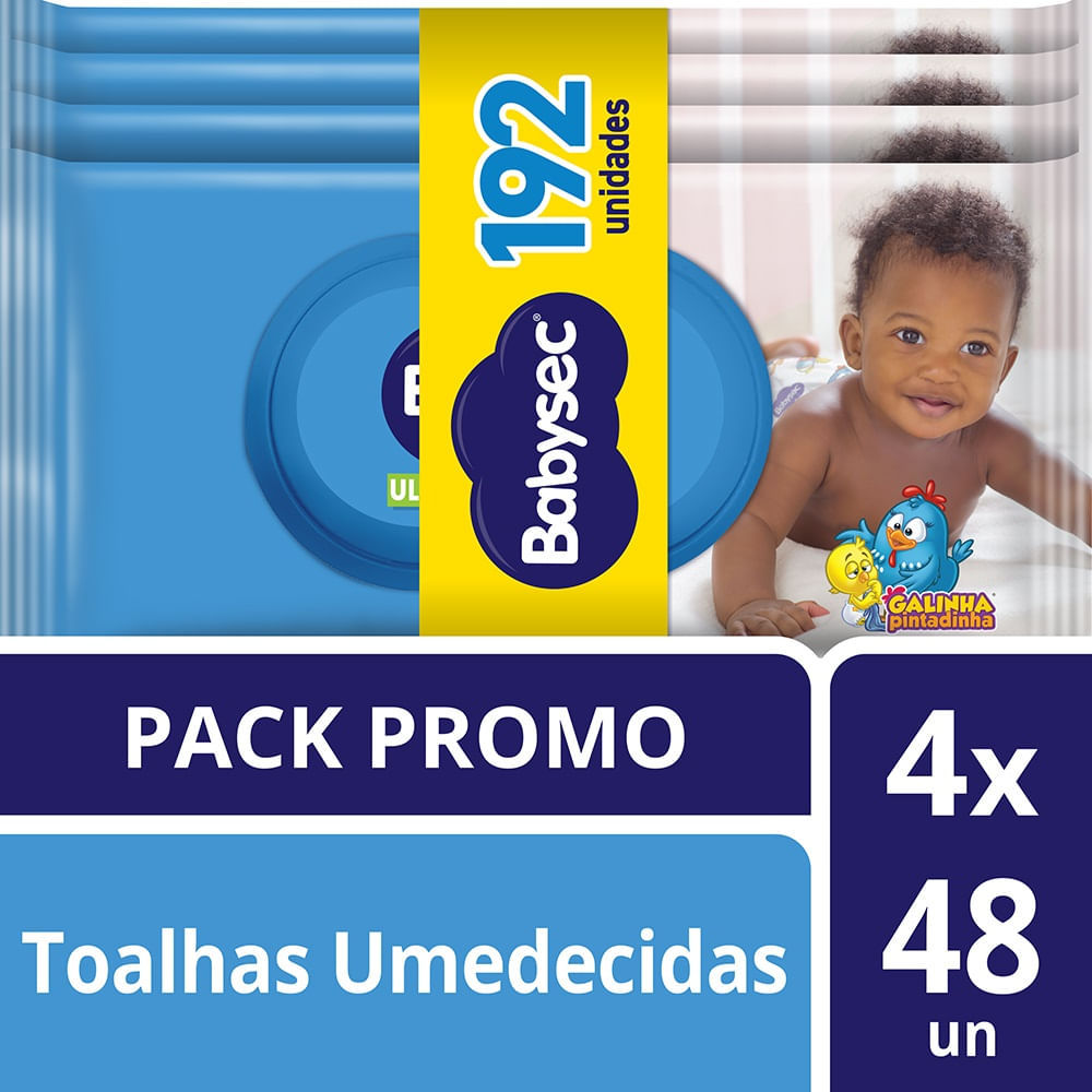 Lenço Umedecido Babysec Galinha Pintadinha Ultrafresh 192 Unidades em Oferta na Shopee