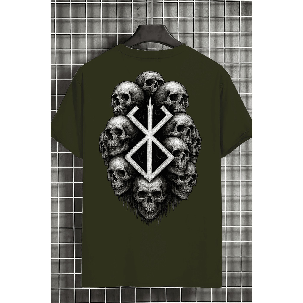 Camiseta Oversized Caveira Berserk Treino Academia Larga Fit JsCod JsCod