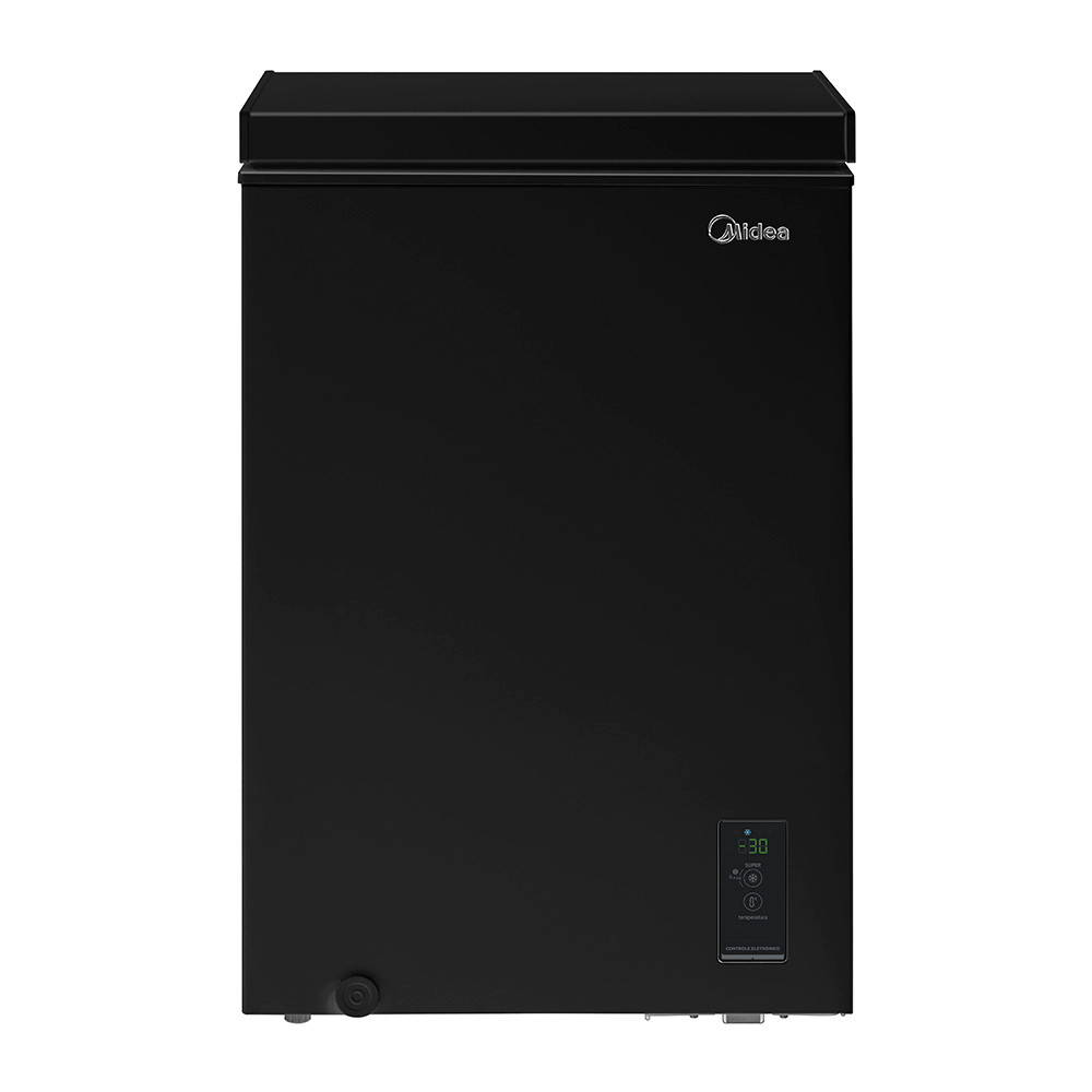 Freezer Horizontal Midea 100 Litros 01 Porta MDRC151FZD303 FIexbeer Inverter Digital Preto Bivolt