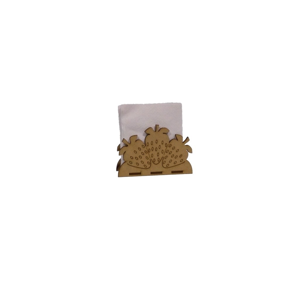 Porta Guardanapo Morango Fruta Em MDF Kit com 20 Pçs  Provençal Festa Decoração