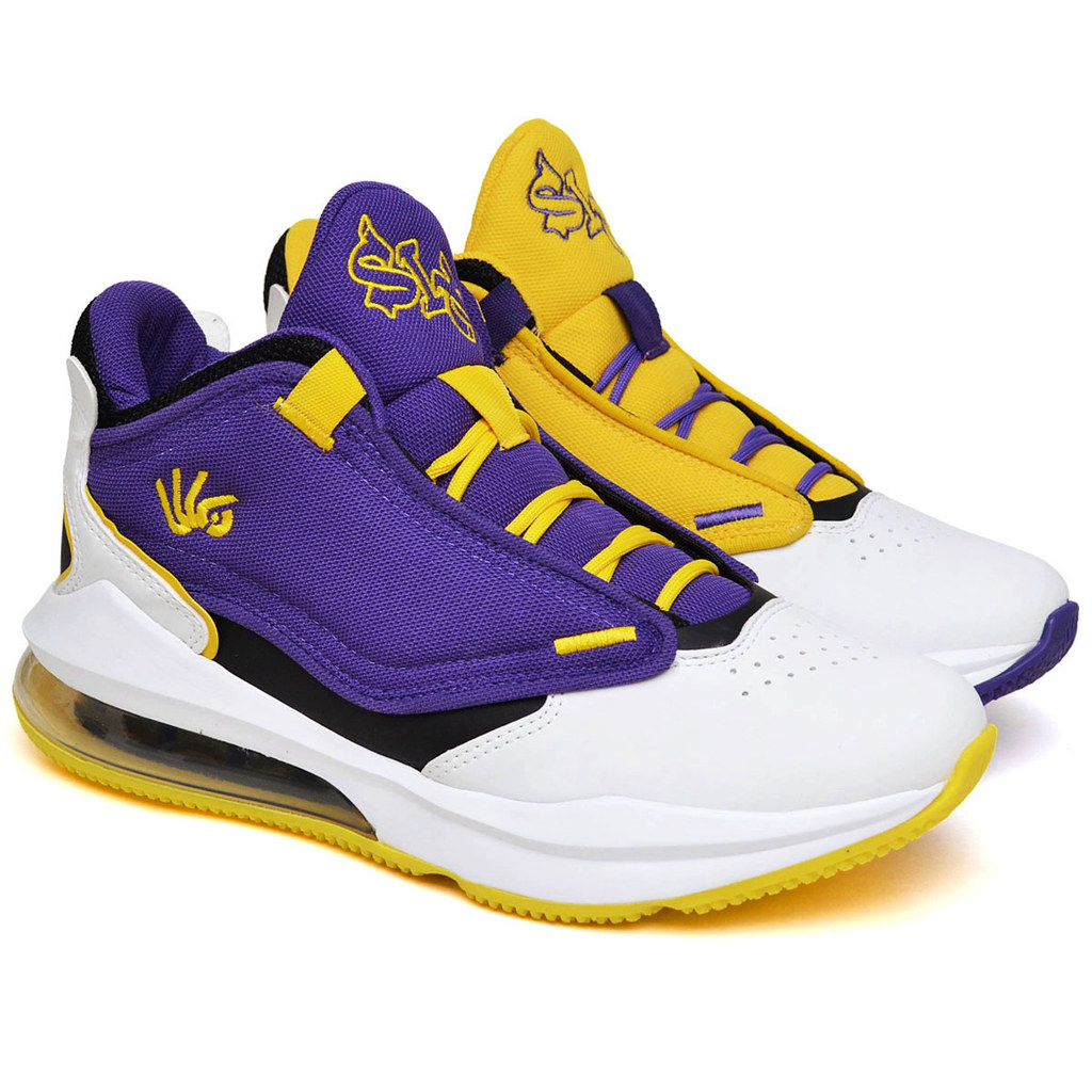 Tênis Six Street Ankaa Roxo e Amarelo Basquete Vôlei Conforto