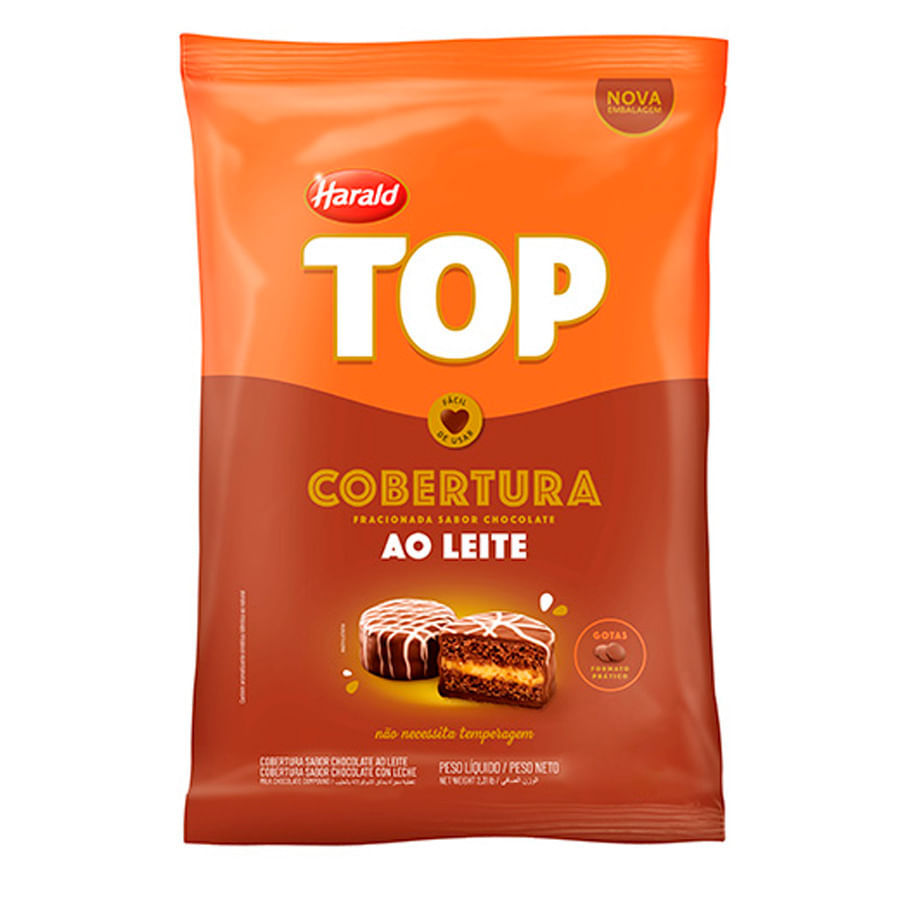 Cobertura Chocolate ao Leite Top Gotas 1,01Kg Harald