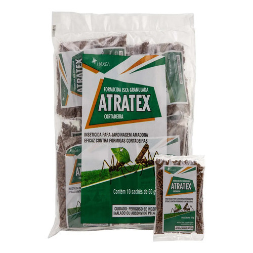 Atratex Isca Granulado Mata Formiga Formicida Haxea Kit 10x50 Gr - 500 Gr